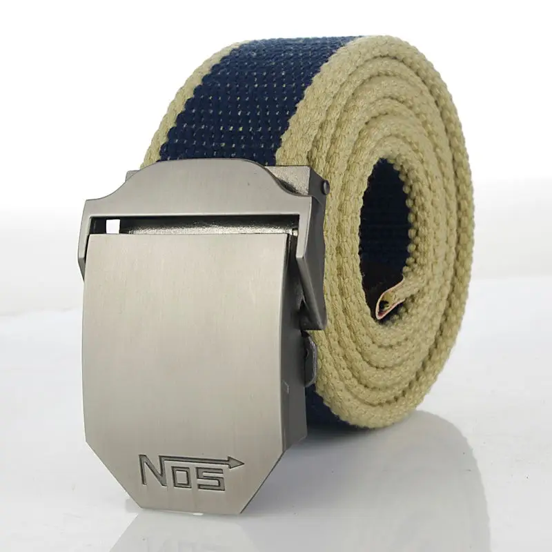 Fashion Men Canvas Belt Luxury Metal Buckle Jeans Belts for Men Waistband Army Military Tactical Belts Male Strap Black