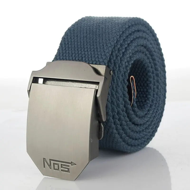 Fashion Men Canvas Belt Luxury Metal Buckle Jeans Belts for Men Waistband Army Military Tactical Belts Male Strap Black