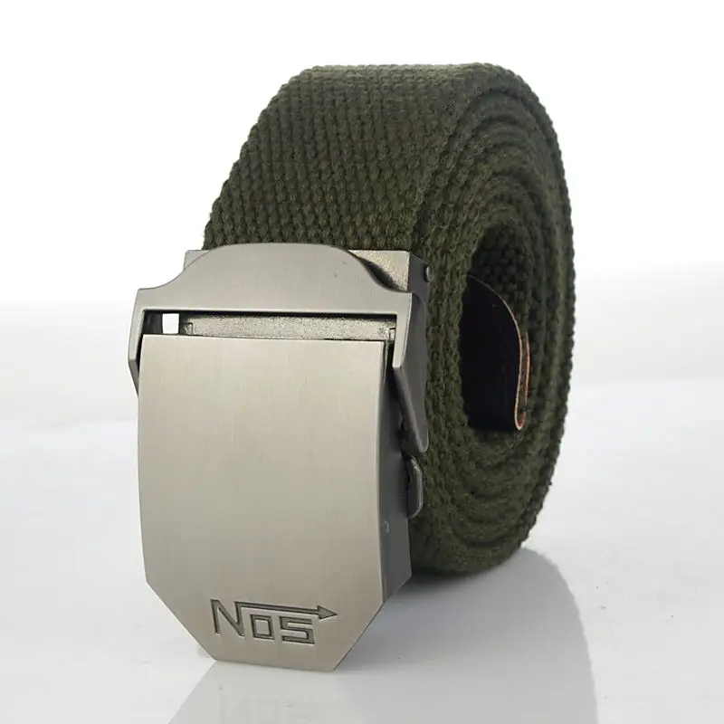 Fashion Men Canvas Belt Luxury Metal Buckle Jeans Belts for Men Waistband Army Military Tactical Belts Male Strap Black