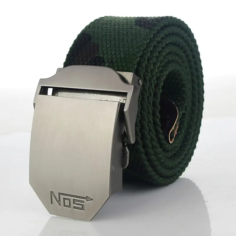 Fashion Men Canvas Belt Luxury Metal Buckle Jeans Belts for Men Waistband Army Military Tactical Belts Male Strap Black