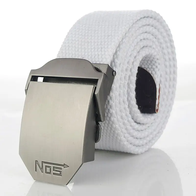 Fashion Men Canvas Belt Luxury Metal Buckle Jeans Belts for Men Waistband Army Military Tactical Belts Male Strap Black