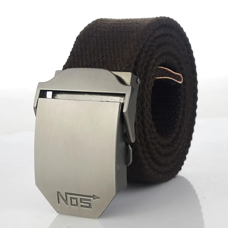 Fashion Men Canvas Belt Luxury Metal Buckle Jeans Belts for Men Waistband Army Military Tactical Belts Male Strap Black