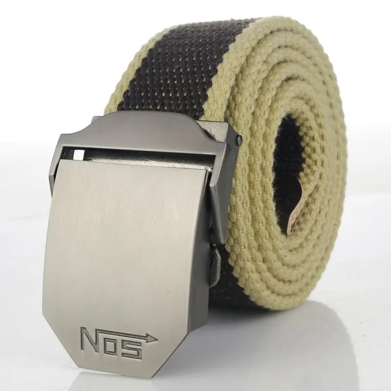 Fashion Men Canvas Belt Luxury Metal Buckle Jeans Belts for Men Waistband Army Military Tactical Belts Male Strap Black