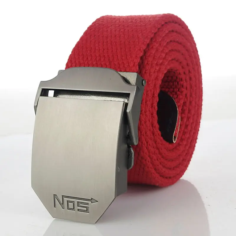 Fashion Men Canvas Belt Luxury Metal Buckle Jeans Belts for Men Waistband Army Military Tactical Belts Male Strap Black