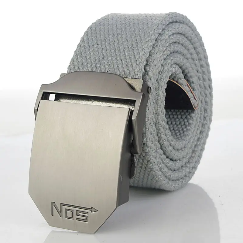 Fashion Men Canvas Belt Luxury Metal Buckle Jeans Belts for Men Waistband Army Military Tactical Belts Male Strap Black
