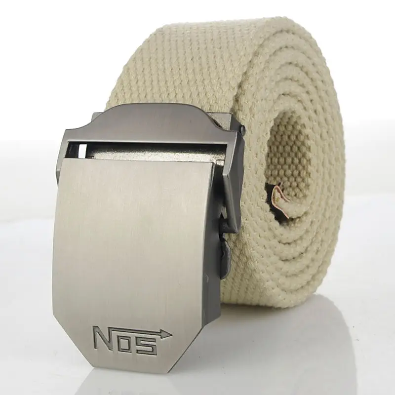 Fashion Men Canvas Belt Luxury Metal Buckle Jeans Belts for Men Waistband Army Military Tactical Belts Male Strap Black