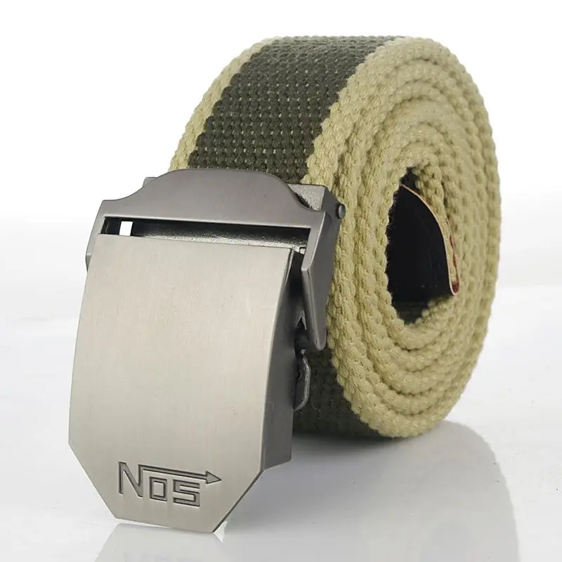Fashion Men Canvas Belt Luxury Metal Buckle Jeans Belts for Men Waistband Army Military Tactical Belts Male Strap Black