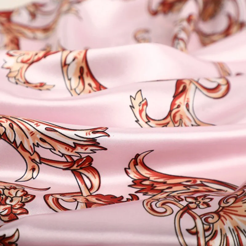 90*90CM Woman Handkerchief for Head Silk Head Scarf Foulard En Satin Neckerchief Luxury Silk Purse Scarf SJ02