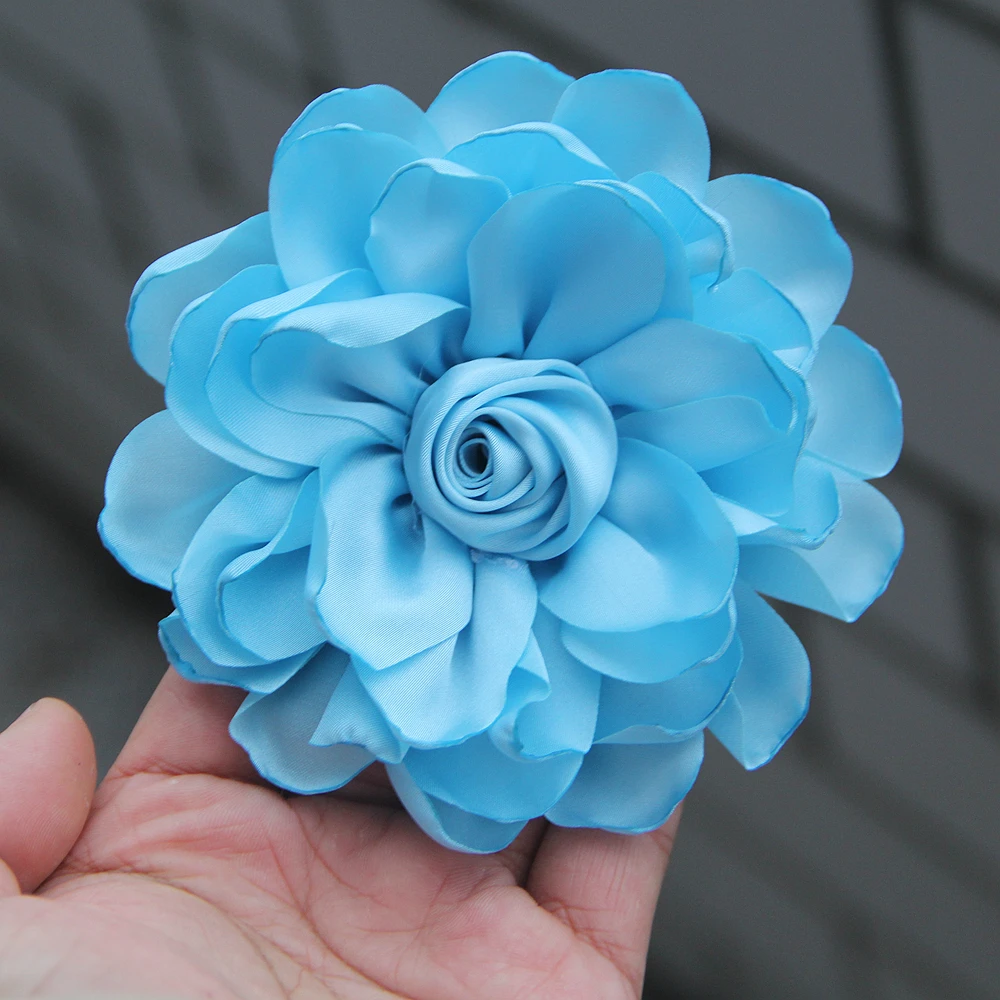 11cm Korean Fabric Rose Flower Brooches for Women Elegant Corsage Scarf Buckle Shirt Collar Pins Fashion Jewelry Wedding Brooch