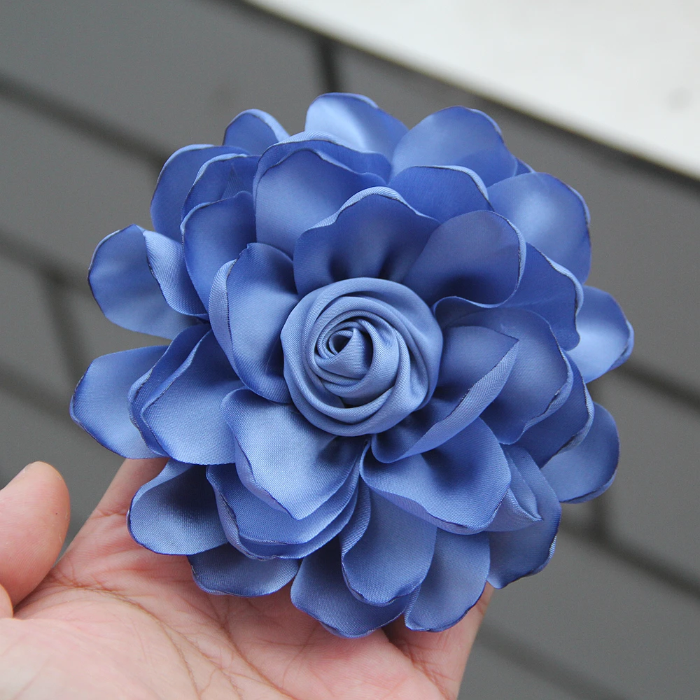 11cm Korean Fabric Rose Flower Brooches for Women Elegant Corsage Scarf Buckle Shirt Collar Pins Fashion Jewelry Wedding Brooch
