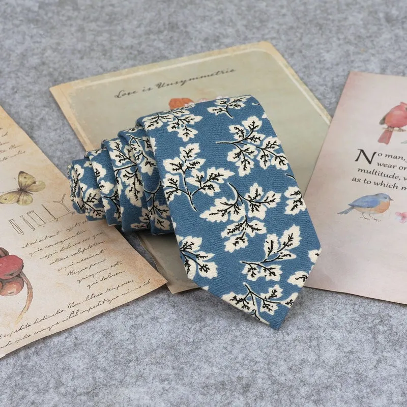 Floral New Cotton Neck Tie Beautiful Mens 6cm Dress Wedding Accessories Party Tuxedo Shirt Tie Gift Fashion Male Necktie Cravat