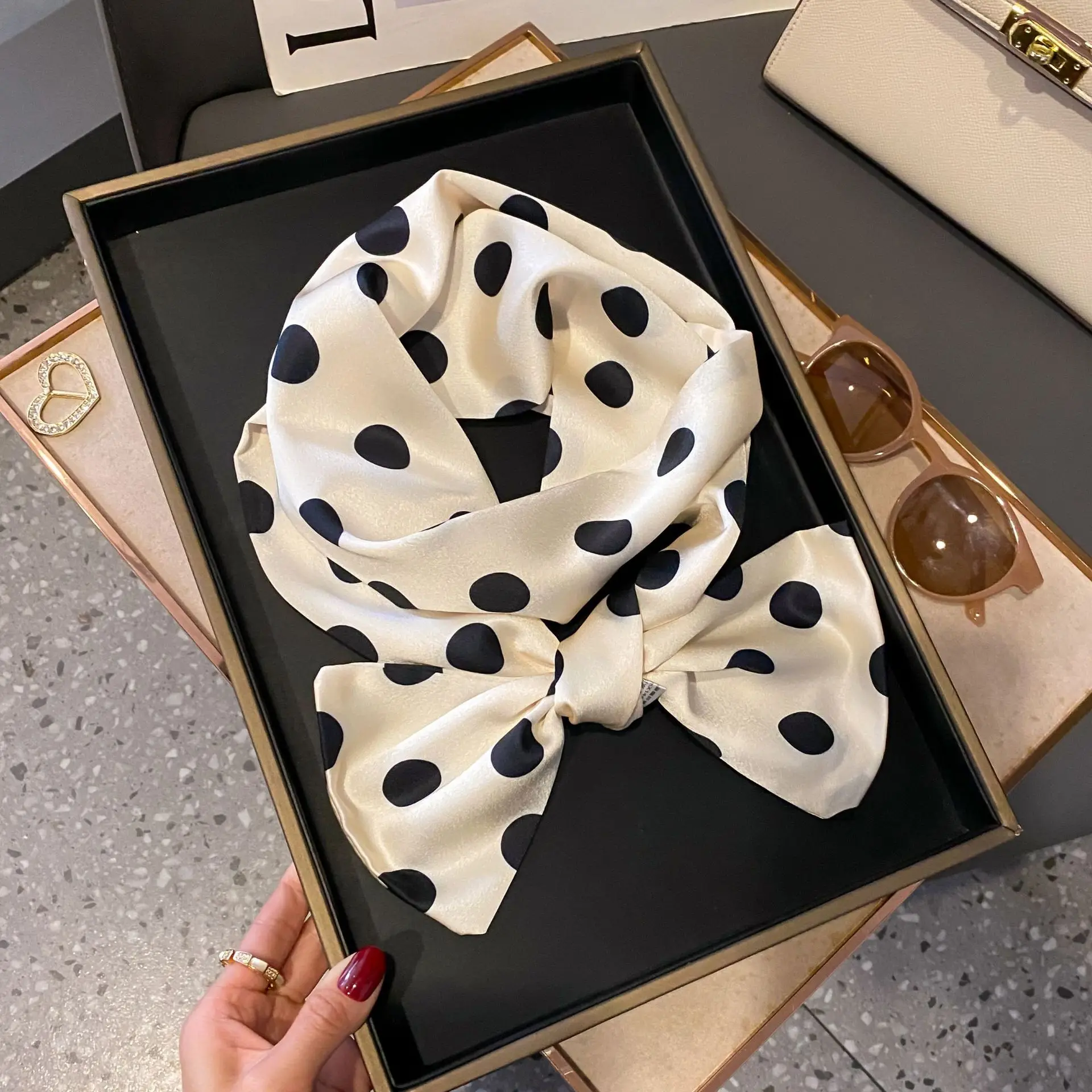 Shirt Decoration Sunscreen Silk Scarfs Female Hair Band Skinny Scarf NeckTies Women Bag Long Scarves Neckerchief Foulard Lady