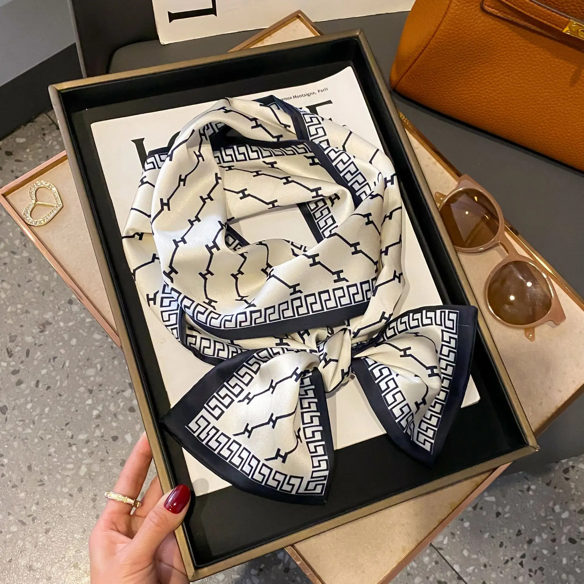 Shirt Decoration Sunscreen Silk Scarfs Female Hair Band Skinny Scarf NeckTies Women Bag Long Scarves Neckerchief Foulard Lady