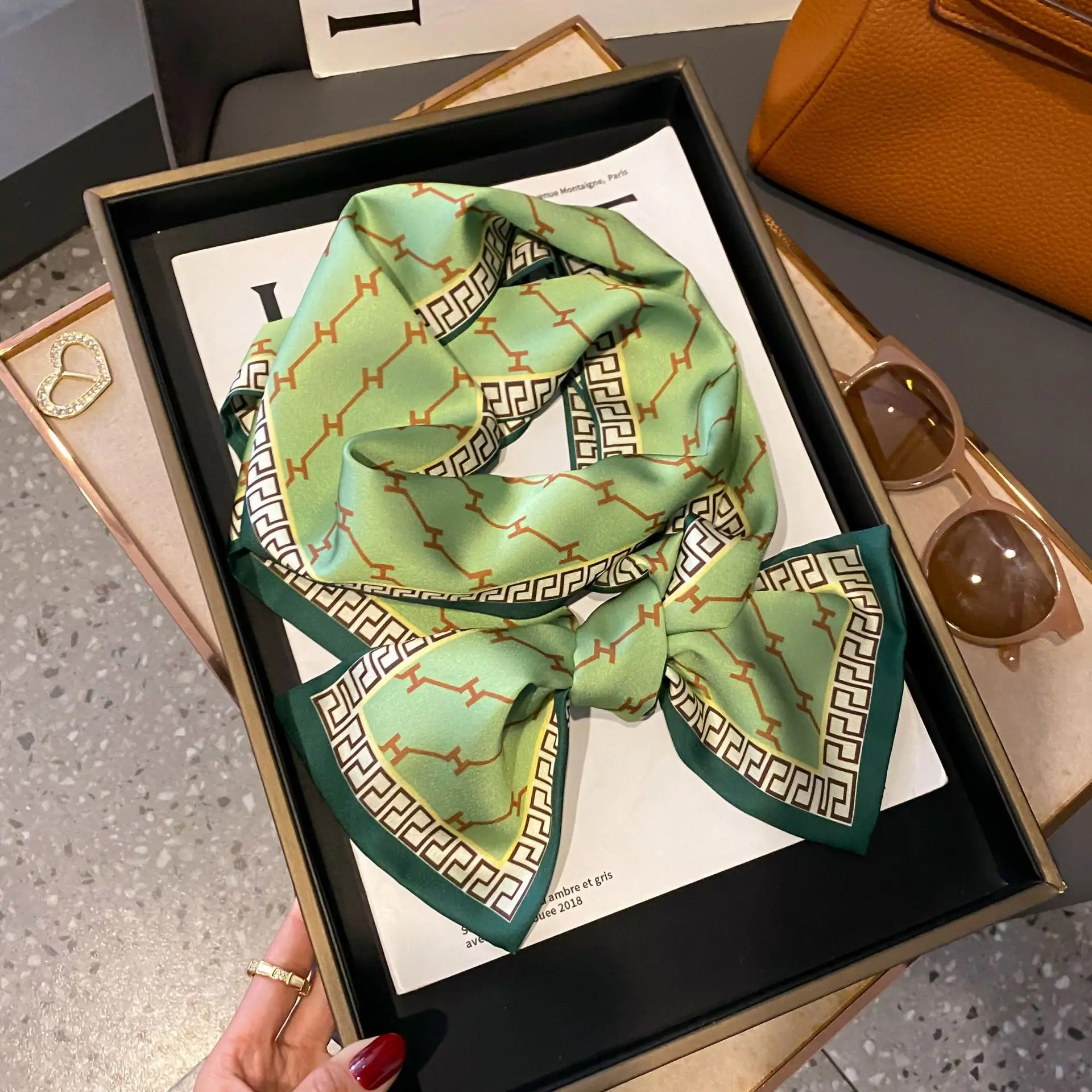 Shirt Decoration Sunscreen Silk Scarfs Female Hair Band Skinny Scarf NeckTies Women Bag Long Scarves Neckerchief Foulard Lady