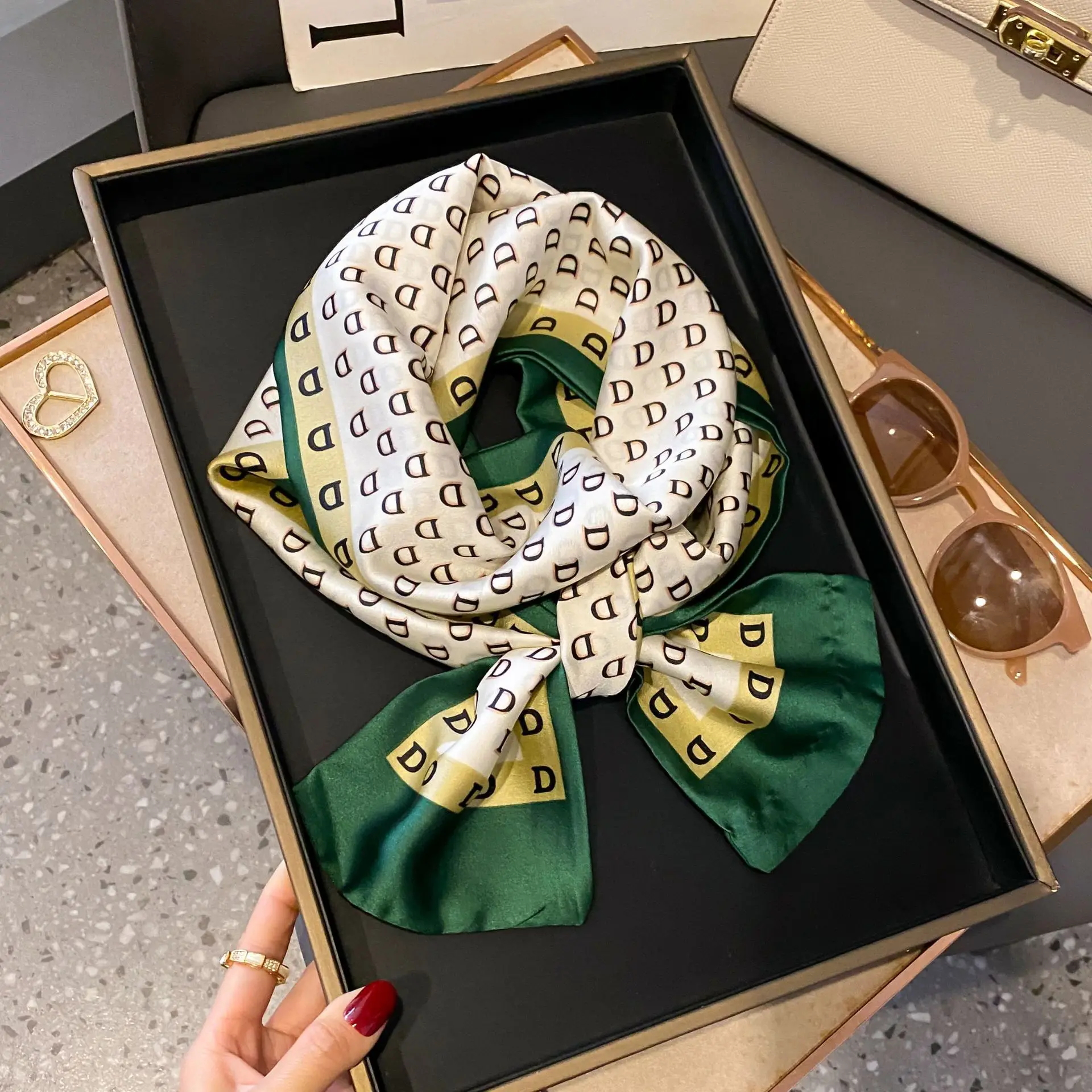 Shirt Decoration Sunscreen Silk Scarfs Female Hair Band Skinny Scarf NeckTies Women Bag Long Scarves Neckerchief Foulard Lady