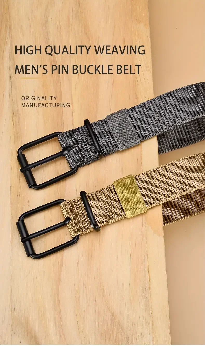 Men's Belt Porous Canvas Pin Buckle Leather Belt Outdoor Sports Belt Women's Trendy Eyelet Belt With Jeans Belt For Men Women