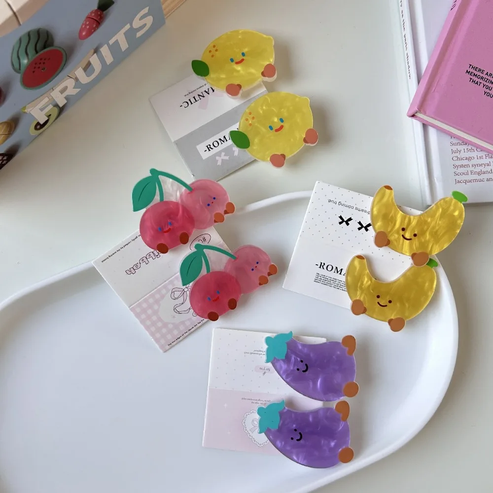 2pc Lovely Cartoon Cherry Fruit Cute Hair Side Clips Hairpin for Women Girls Korean Hair Accessories Ornament