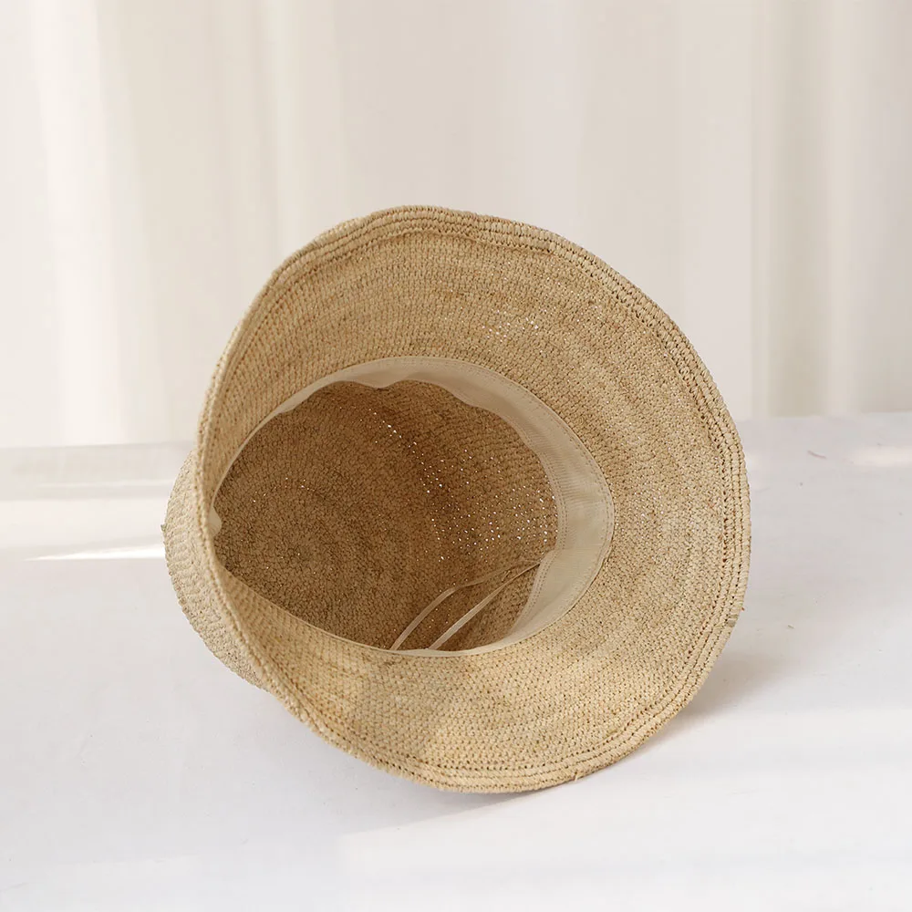 2025 summer sun hat bow 100%Raffia hat Sun visor women's summer panama Straw hats Women's beach hat Summer hat uv blocking hat