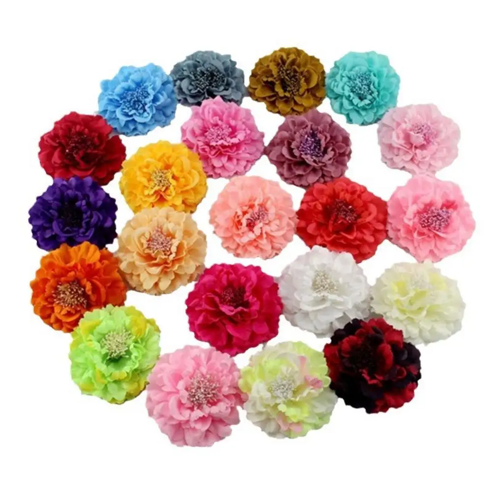 Peony Flower Women Hair Clip DIY Straw Hat Accessories Beach Holiday Bohemia Emulation Girl Hair Barrettes