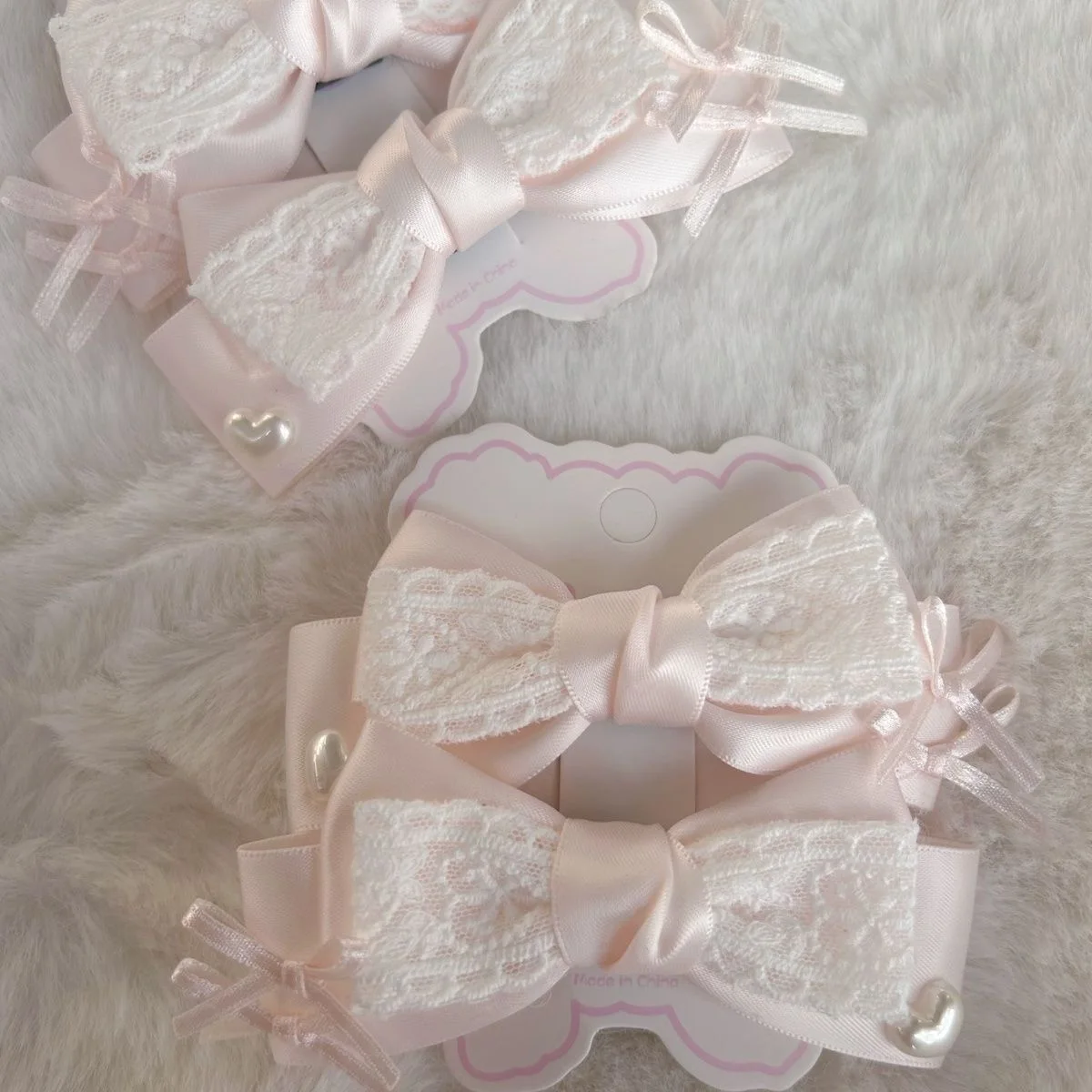【1 Pair】Hair Decoration Pink Ribbon Hair Bow Hair Accessories Ladies Y2K 2000S Accessories Hairpins Woman Flower Hair Clips