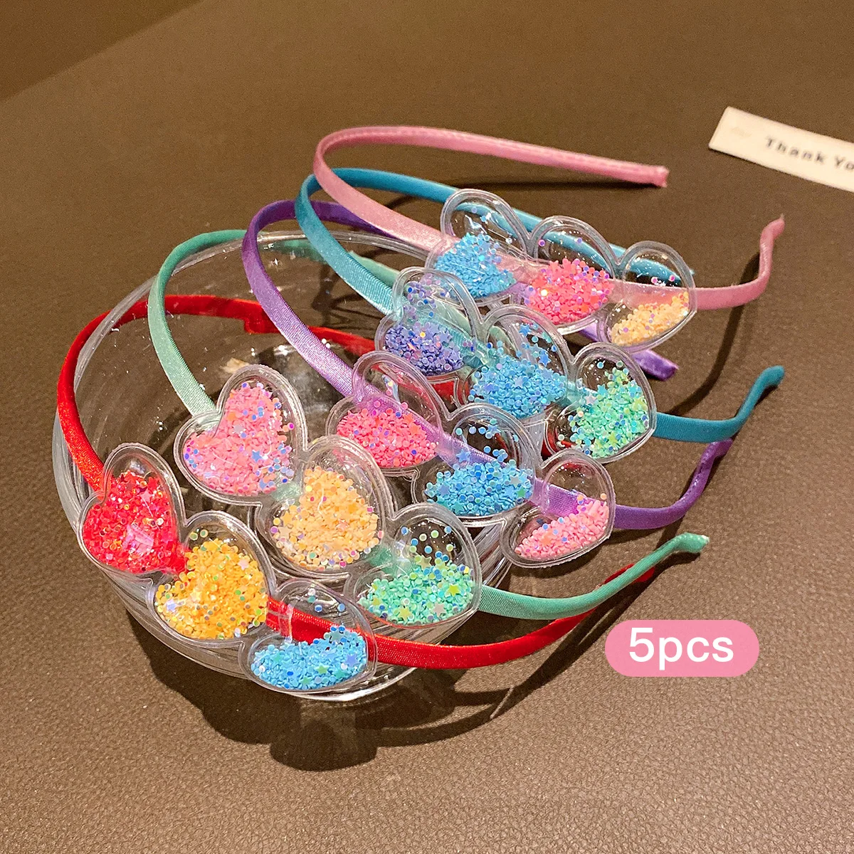 5 color random heart-shaped flow sofa hoops with sweet and cute hair accessories suitable for daily use