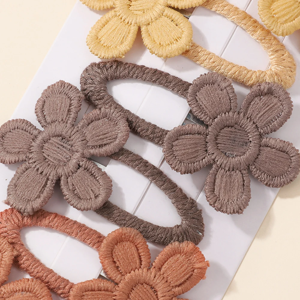 6Pcs Cute Baby Girl Hair Clips Daisy Flower Kids Hairpins Princess Barrette Child Hair Accessories Spring Korean Style Hairgrips
