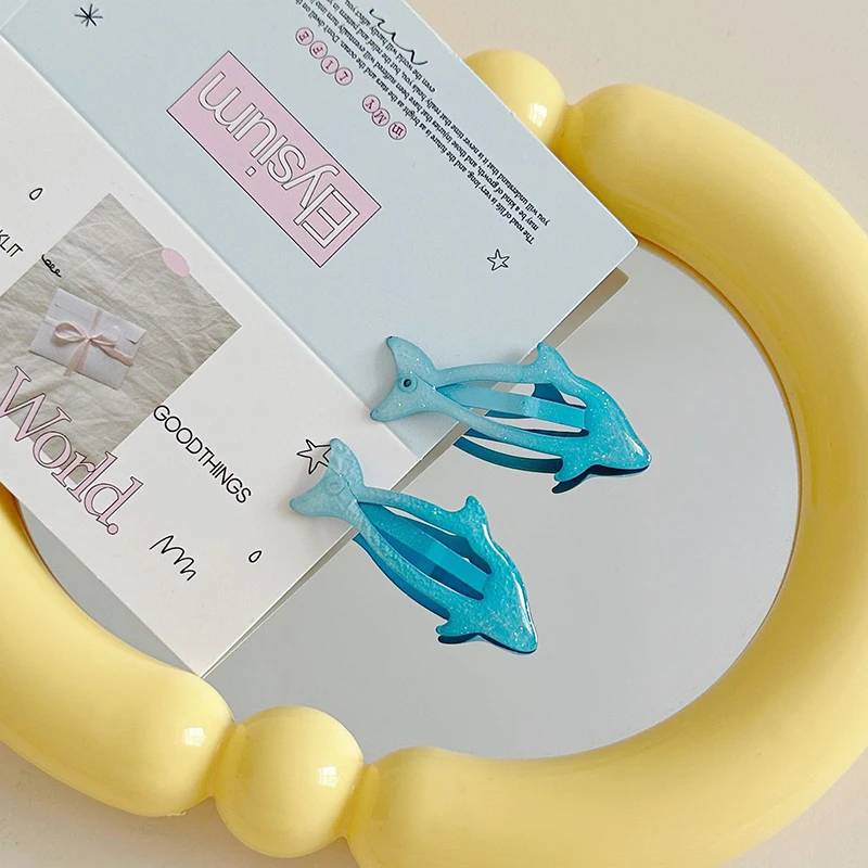 4Pcs Cute Cartoon Dolphin BB Hair Clip For Women Girls Versatile Bangs Hair Clip Fashion Side Clip Hair Accessories Gifts