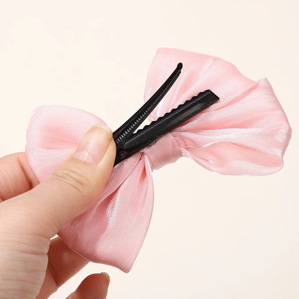 BABY BOWS 2Pcs 4.3inch Big Bows Chiffon Hair Clips Cheer Bowknot Hairpin Children Headdress Fashion Girls Hair Accessories