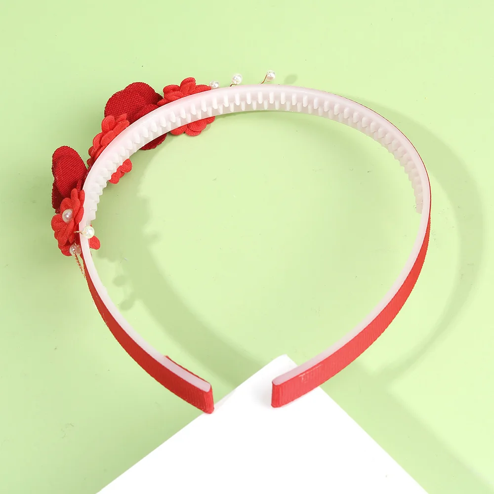 Flower Headband Girls Women Fairy Pink Pearl Hoop Children Dance Party Korean Floral Hair Accessories Guest Wedding Headdresses