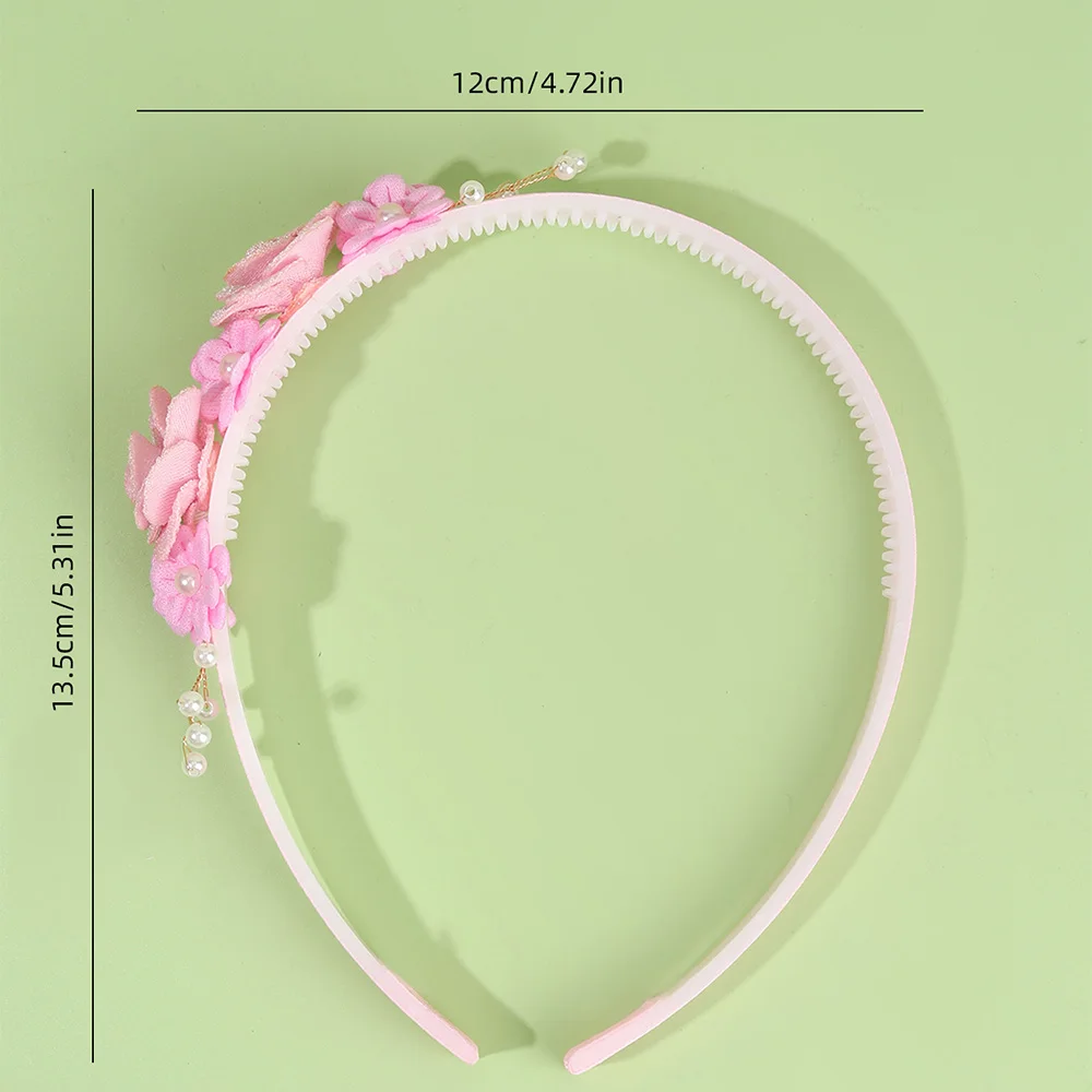 Flower Headband Girls Women Fairy Pink Pearl Hoop Children Dance Party Korean Floral Hair Accessories Guest Wedding Headdresses