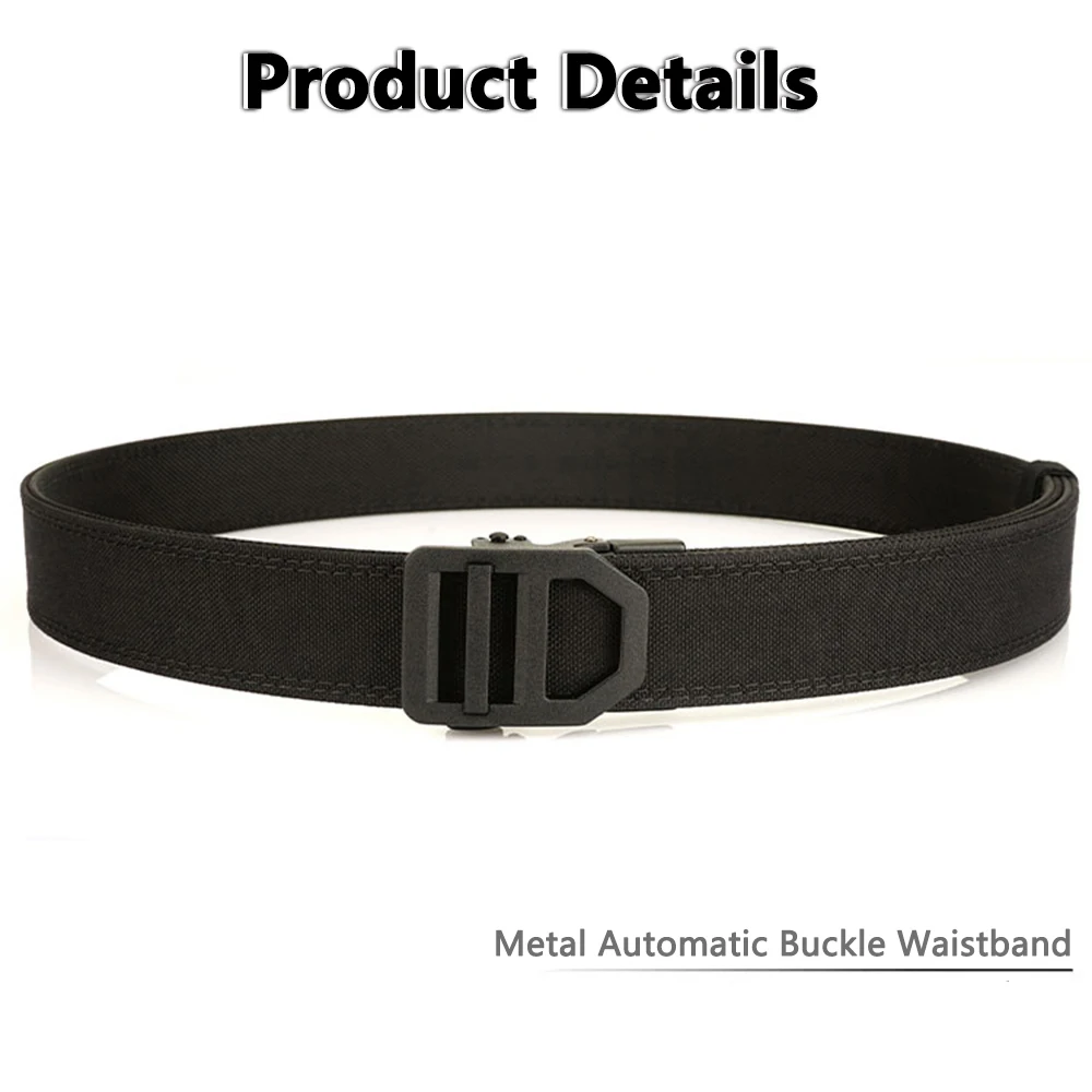 TUSHI Belt Military Belt for Men Sturdy Nylon Metal Automatic Buckle Police Duty Belt Tactical Outdoor Girdle IPSC Accessories
