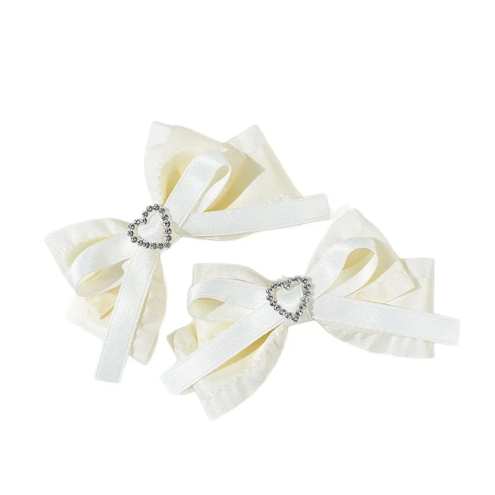 1Pair Bow Lolita Delicate Hair Jewelry Heart Hair Clip Women's Harajuku Steampunk Handmade Headwear Subculture