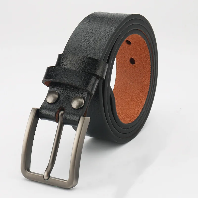 Men's Pure Ren Cow Genuine Leather Belt Original Color Single Layer Leather Strap Without Buckle Head Nail Polished High Quality
