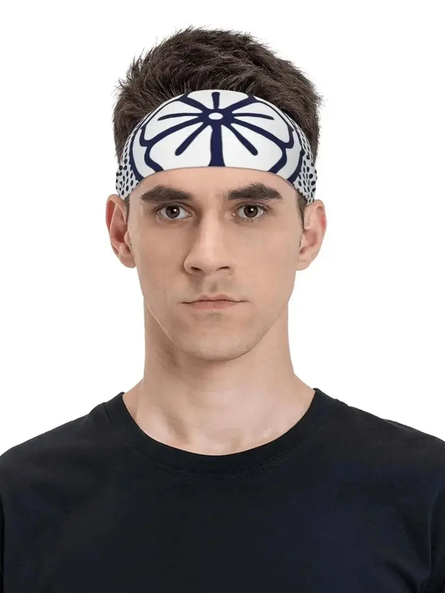 Karate Miyagi LaRusso Lotus Sweatband Stretch Sweat Headband for Unisex Headwrap Hair Bandage Gym Fitness Yoga Hair Sweat Bands