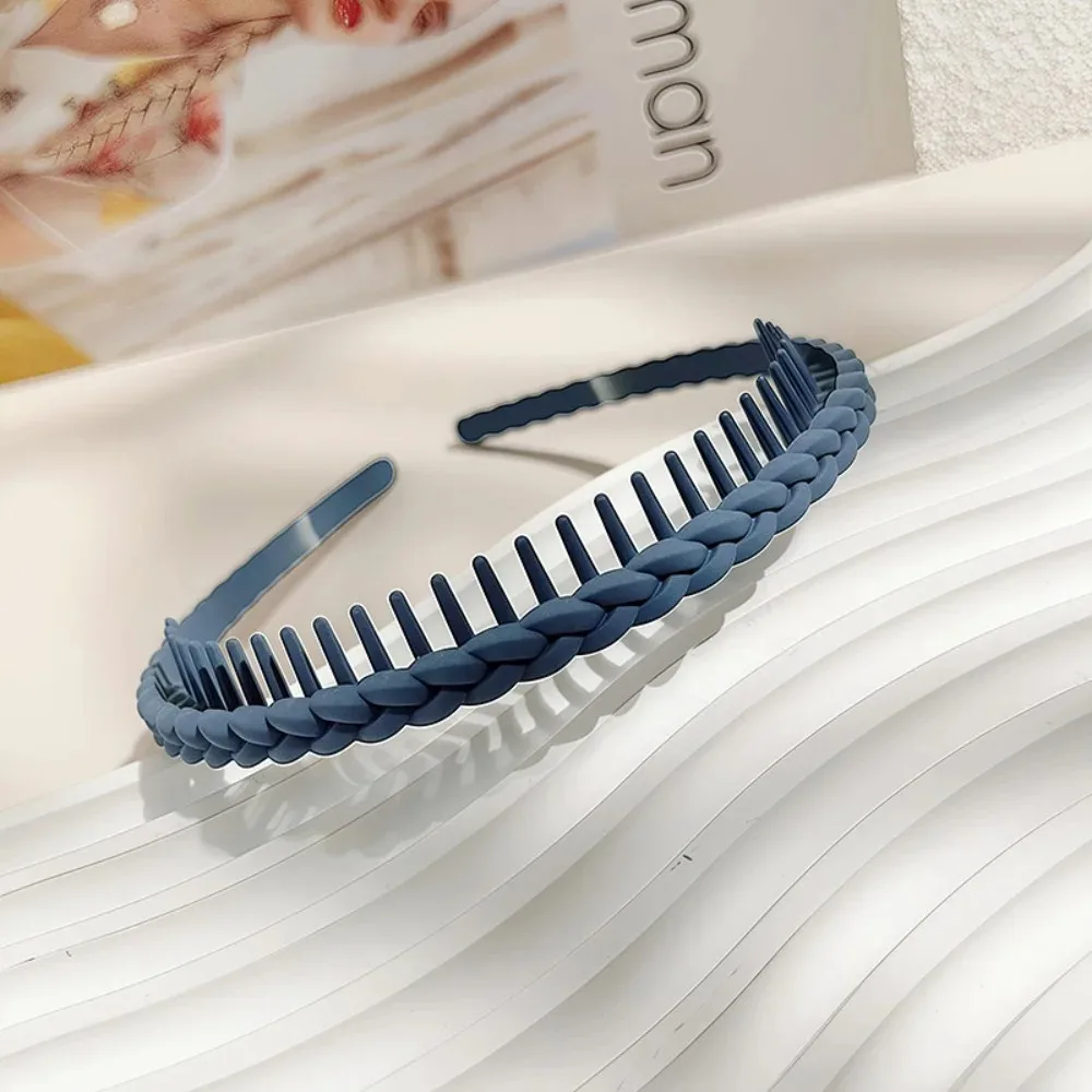 Fashion Plastic Twist Cross Headband for Women Girls with Teeth Non-slip Flexible Hoop Wash Face Hair Styling Accessories New