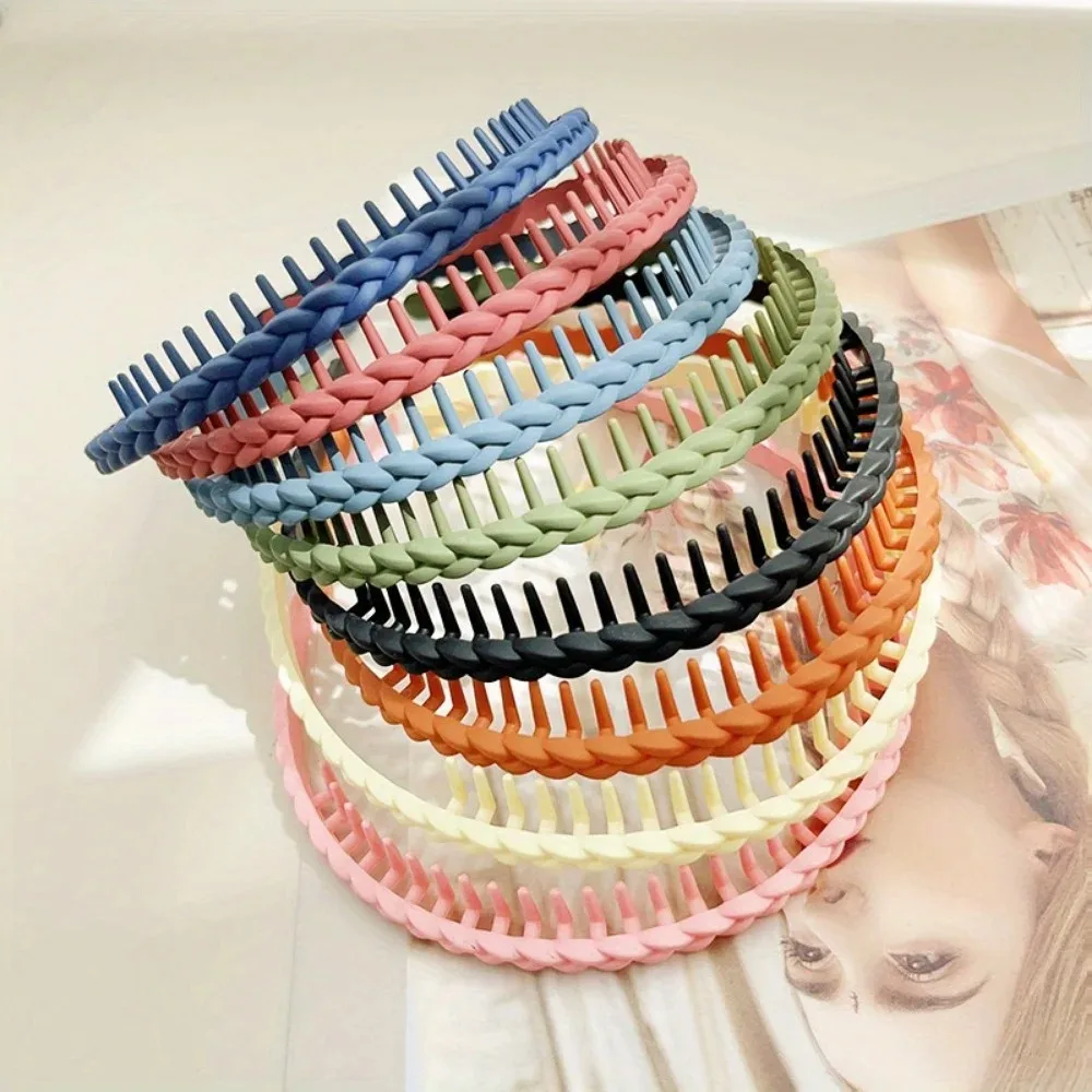 Fashion Plastic Twist Cross Headband for Women Girls with Teeth Non-slip Flexible Hoop Wash Face Hair Styling Accessories New