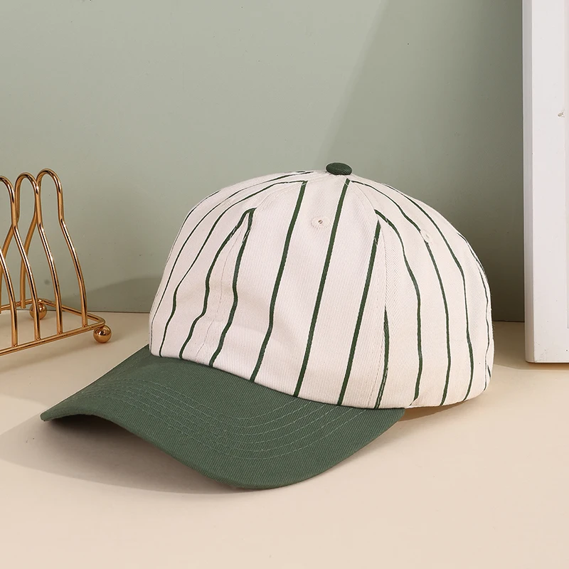 Retro Fashion Striped Color Baseball Cap Suitable for Men and Women Outdoor Play Photo Hat