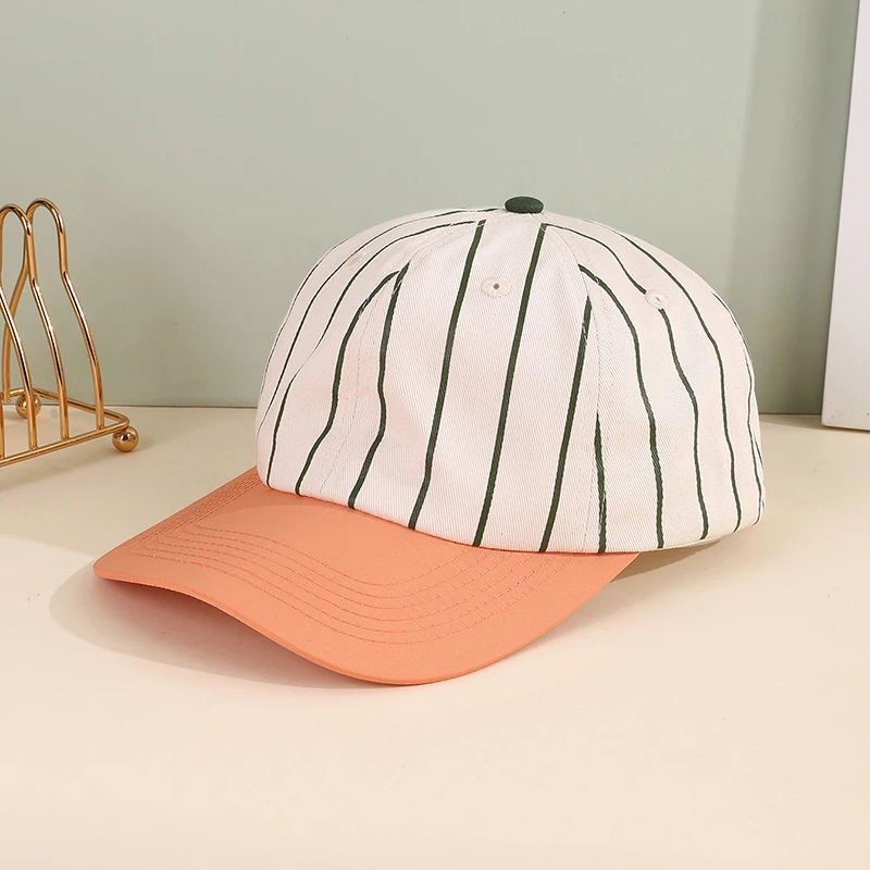Retro Fashion Striped Color Baseball Cap Suitable for Men and Women Outdoor Play Photo Hat