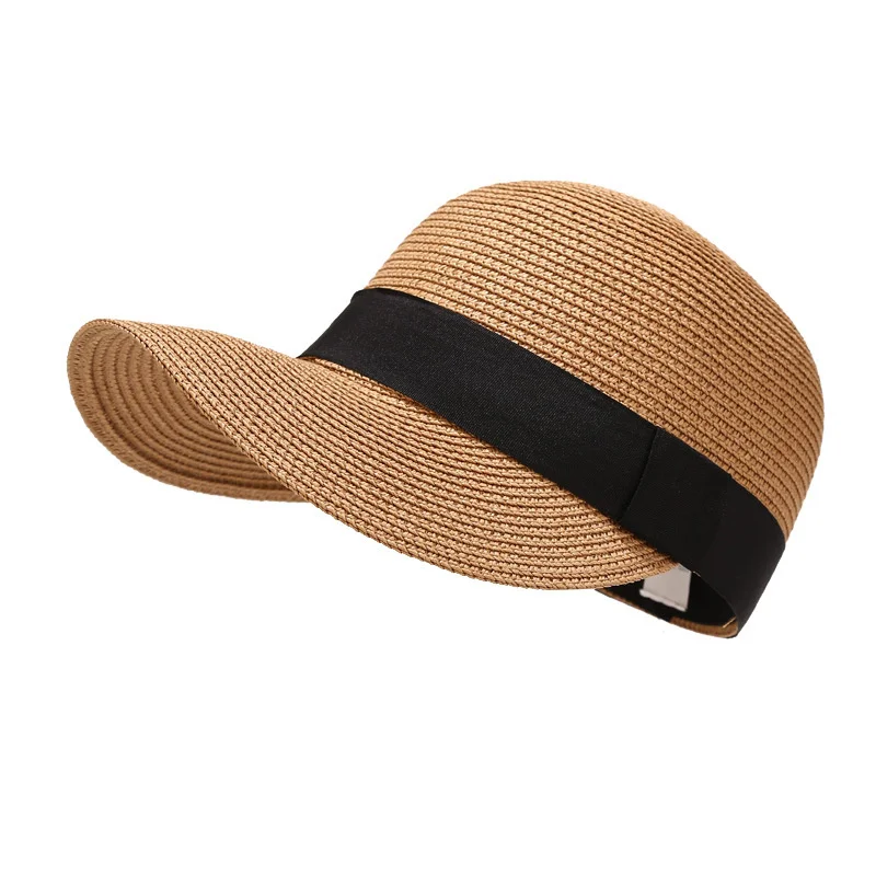 New Summer Straw Hats for Women Panama EquestrianHat Outdoor Casual Beach Sun Caps Female Breathable Travel Visor Baseball Cap