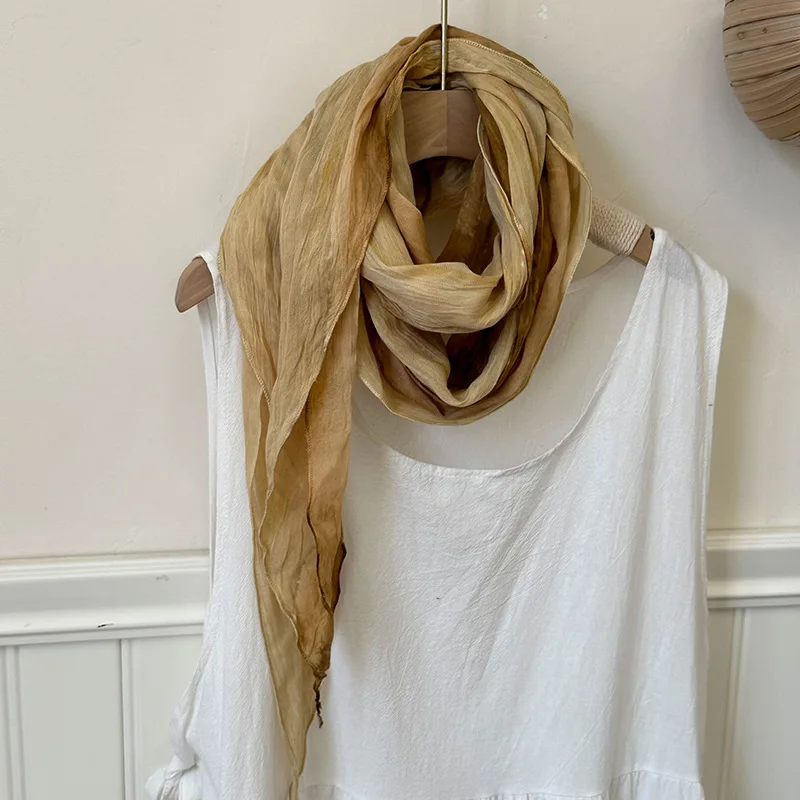 VREOVOR Tie-dye Scarf New Literary Style Thin Spring and Summer Shawl Clothing Outer Shawl Retro Fashion Trend