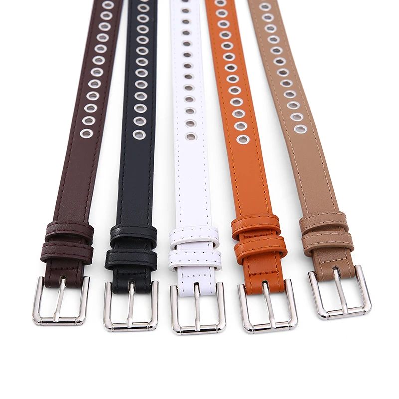 New Women's Belt Metal Full Eye Belt Non Perforated Korean Versatile Fashion Hollow Decoration Pants Belt