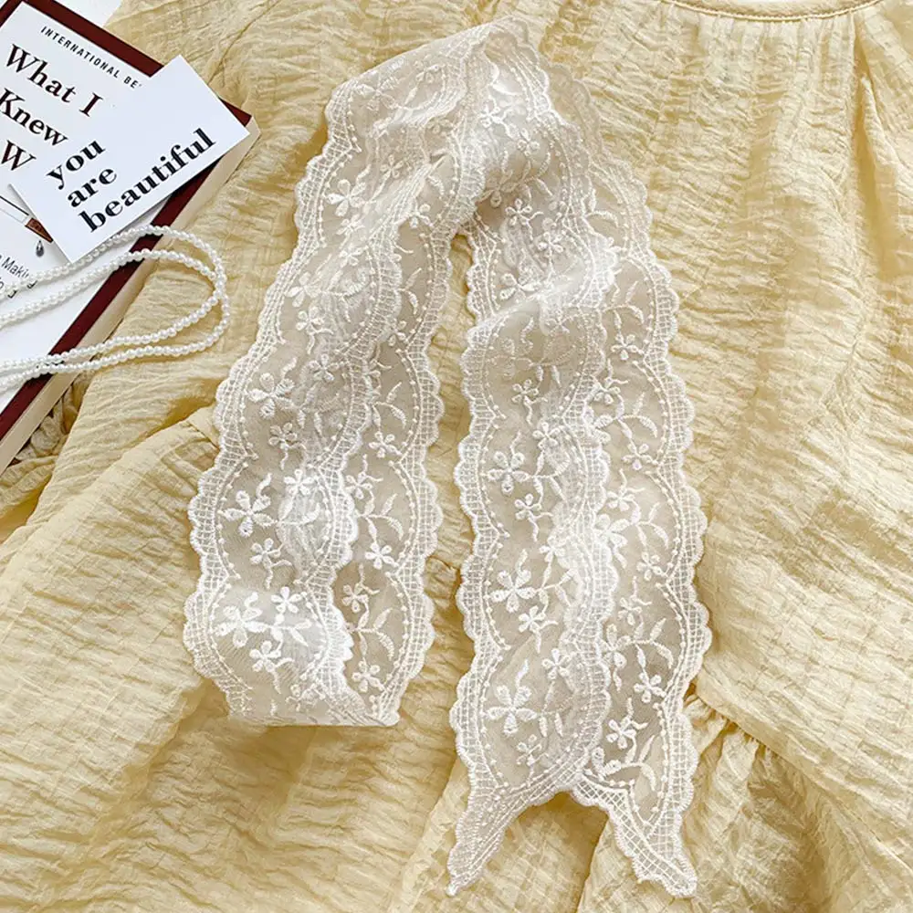 Fashion Soft Lace Scarf Elegant Floral Hair Ribbon Fairy Sweet Hair Accessories for Women