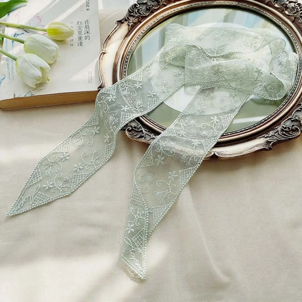 Fashion Soft Lace Scarf Elegant Floral Hair Ribbon Fairy Sweet Hair Accessories for Women
