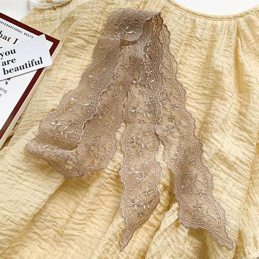 Fashion Soft Lace Scarf Elegant Floral Hair Ribbon Fairy Sweet Hair Accessories for Women