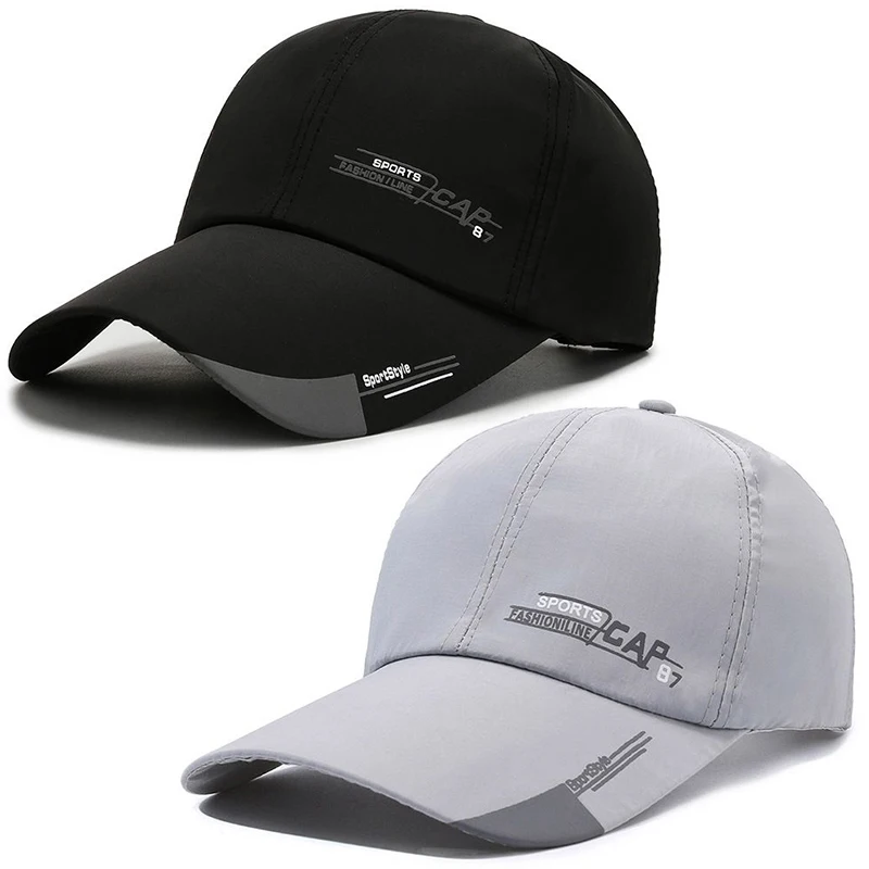 2Pcs/Set Outdoor Men's Baseball Cap Simple Letter Jacquard Duckbill Cap Street Sports Sun Protection Baseball Cap For Unisex