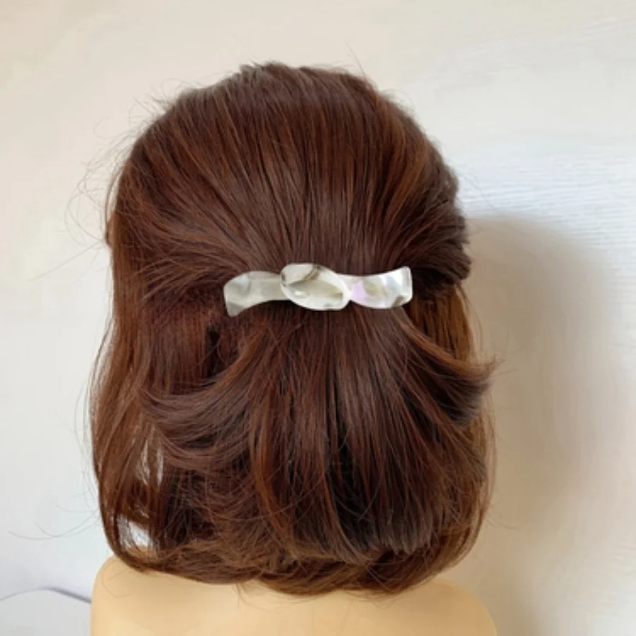 1PC Women's Multicolor Acetate Bow One-Line Spring Clip Thin Hair Half Hair Using Women's Accessory Vacation Style Hair Clip