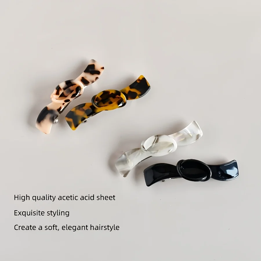 1PC Women's Multicolor Acetate Bow One-Line Spring Clip Thin Hair Half Hair Using Women's Accessory Vacation Style Hair Clip