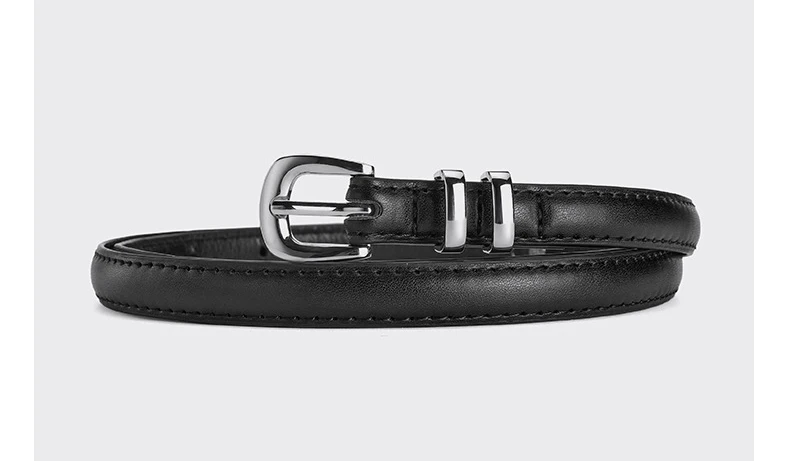 Silver Pin Buckle Thin Belt For Women Fashion Trend Versatile Jeans Accessories Girdle Gothic Retro Simple Pu Leather Waistband