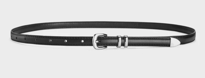 Silver Pin Buckle Thin Belt For Women Fashion Trend Versatile Jeans Accessories Girdle Gothic Retro Simple Pu Leather Waistband