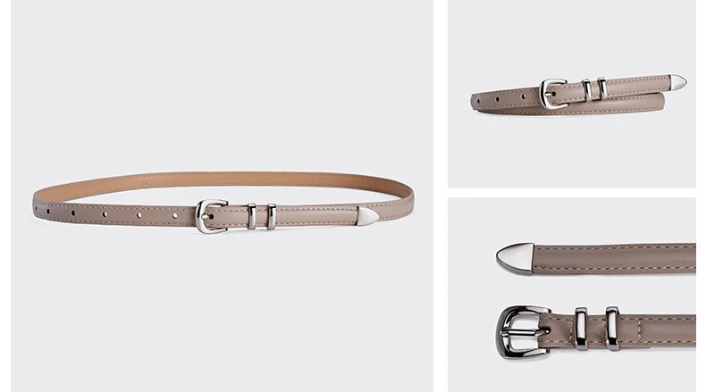 Silver Pin Buckle Thin Belt For Women Fashion Trend Versatile Jeans Accessories Girdle Gothic Retro Simple Pu Leather Waistband